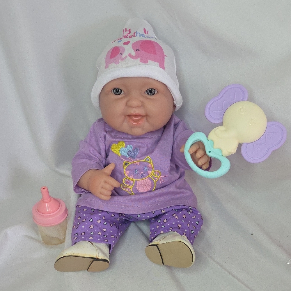 Berenguer Chubby Newborn Baby Doll 14" (Some Shine Marks/Wear On Toes)